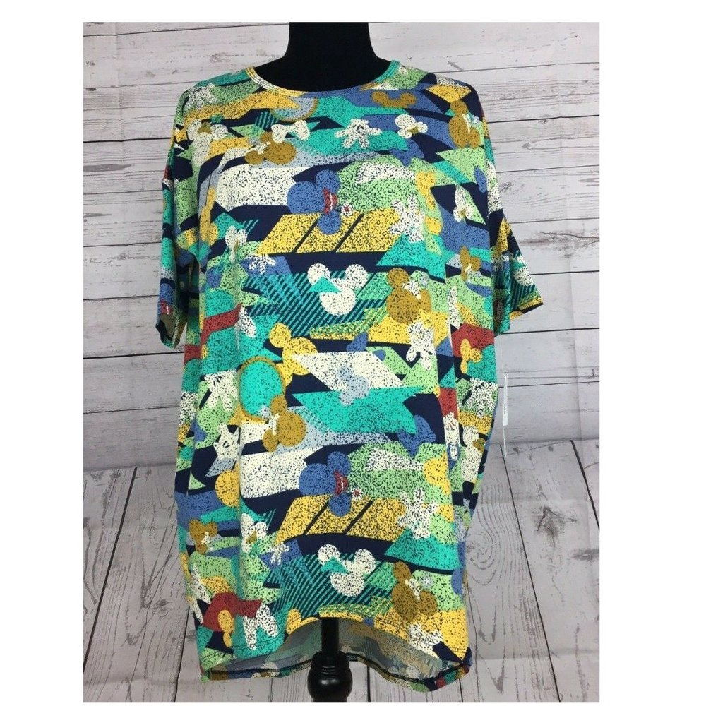 Women's Top Casual LULAROE Irma Disney Collection Mickey Minnie- Size: XS  (2-6)